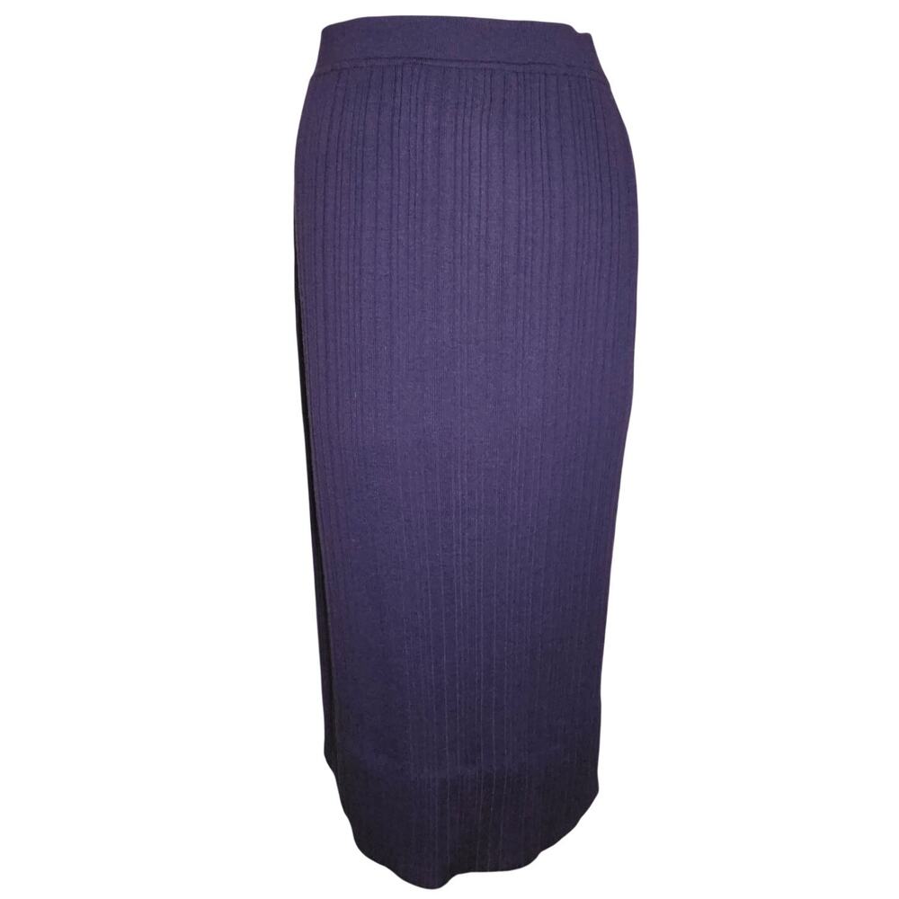 Purple Merino Wool Pull On Skirt Size Medium